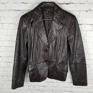 ZARA BASIC | leather two button blazer jacket